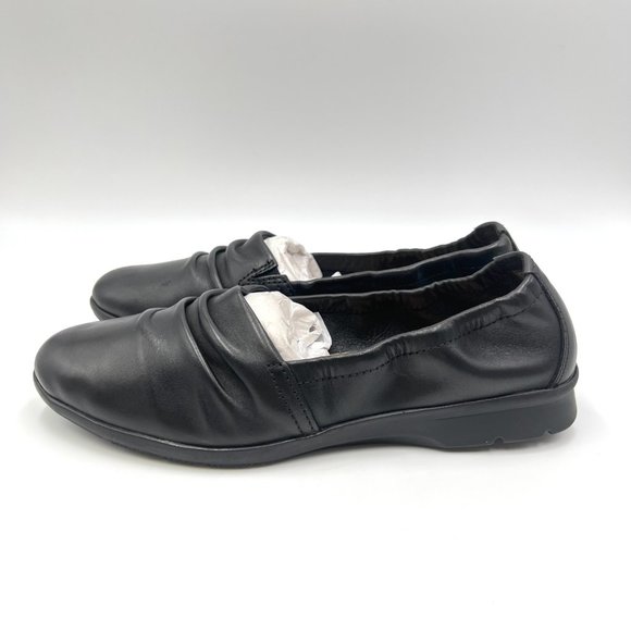 Clarks Womens Jenette Ruby Black Leather Slip On‎ Comfort Flats Loafers Shoes 6M - Picture 5 of 12